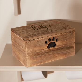 Personalised Wooden Paw Print Dog Treat Box, 4 of 7