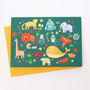 A Blank Brightly Coloured Animals Greetings Card, thumbnail 1 of 2