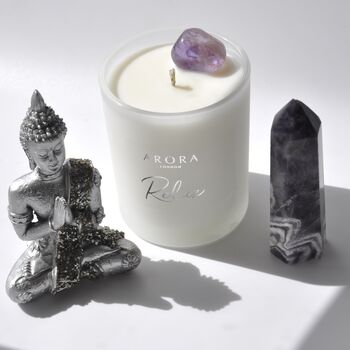 Relax Amethyst Crystal Candle For Relaxing And De Stress, 4 of 6
