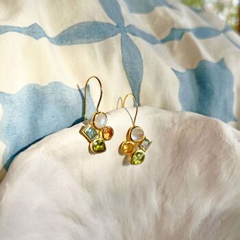 Gemstone Gold Vermeil Drop Earrings, 3 of 7