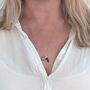 The Trio Star Point Smokey Quartz Necklace, Silver, thumbnail 4 of 6