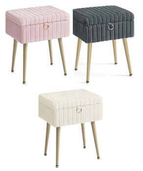 Rectangular Vanity Stool Storage Footrest Ottoman, 6 of 6