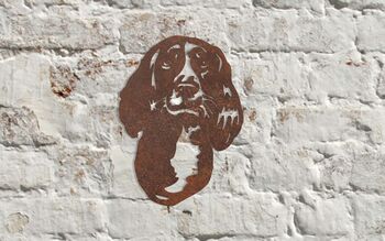 Metal Dog In Ring Garden Sculpture Wall Art, 9 of 10