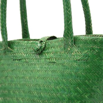 Selva Green Mini Tote Straw Bag, 3 of 6