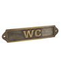 Custom Wc Sign Brass Plaque With Vintage Finish, thumbnail 1 of 11
