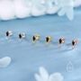 Sterling Silver Art Deco Inspired Tiny Rhombus Black Cz Stud Earrings, thumbnail 7 of 12