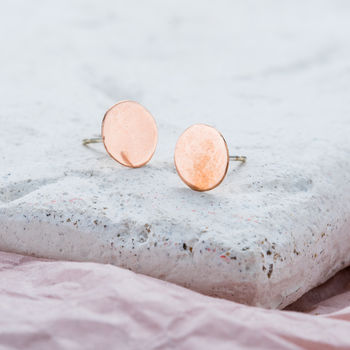 9ct Gold Hammered Disc Earrings, 2 of 4