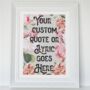 Custom Quote Vintage Style Floral Print, thumbnail 2 of 5