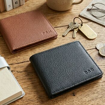 Personalised Pebble Grain Leather Wallet Father's Day Gift For Him, 3 of 9