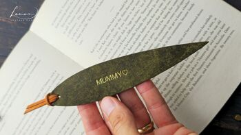 Willow Personalised Leather Bookmark, 7 of 10