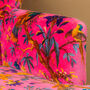 Luxurious Pink Bird Of Paradise Velvet Armchair, thumbnail 3 of 7