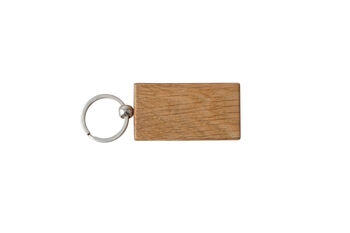 Bramble Farm 'Garage Keys' Rectangular Oak Keyring, 4 of 4