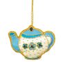 Embroidered Teapot Christmas Decoration, thumbnail 3 of 3