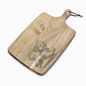 Personalised Bichon Frise Engraved Acacia Serving Board, 8 of 11