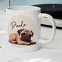 Personalised Name Painted Pug Dog Office Gift Mug, thumbnail 1 of 4