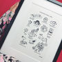Hand Drawn Personalised Best Friends Print, thumbnail 1 of 3