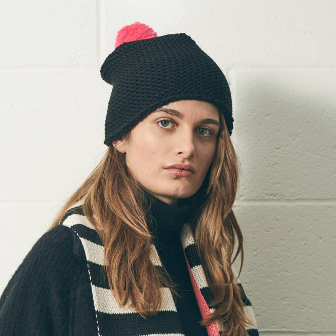 Chunky Knit Beanie Black By Lowie | notonthehighstreet.com