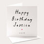 Personalised Birthday Card For Her With Pink Heart Hand Lettering Style, thumbnail 1 of 4