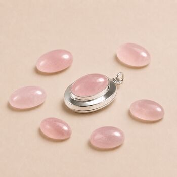 Personalised Sterling Silver Rose Quartz Gemstone Photo Locket Necklace, 3 of 6