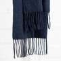Personalised Navy Blue Pure Cashmere Scarf, thumbnail 4 of 10