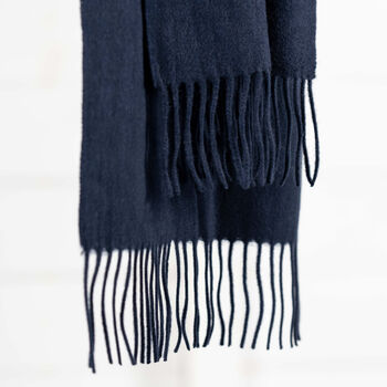 Personalised Navy Blue Pure Cashmere Scarf, 4 of 10