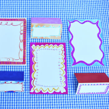 Recycled Wiggly Line Menu And Place Card Set, 8 of 12