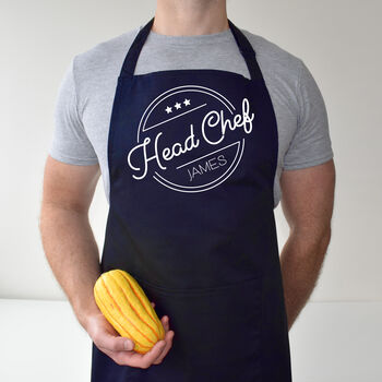 Personalised Head Chef Apron, Perfect Gift For Him, 3 of 12
