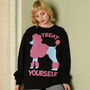 Treat Yourself Poodle Women's Slogan Sweatshirt, thumbnail 1 of 5