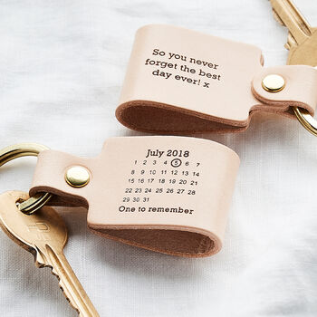 Personalised Never Forget Date Leather Keyring, 4 of 6