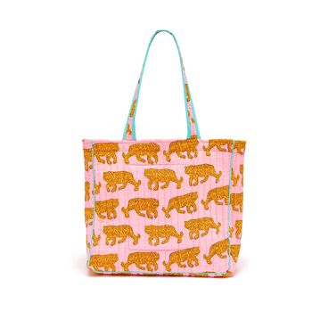 Quilted Tote Bag | Pink Tiger, 2 of 4