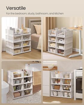 Stackable Closet Storage Foldable Pull Out Baskets, 5 of 6