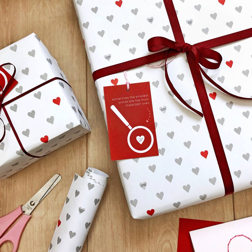 Mini Love Messages Valentine's Day Wrapping Paper Set, 1 of 5