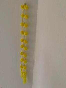 Three Strands Of Yellow Pompom Garlands, 3 of 7