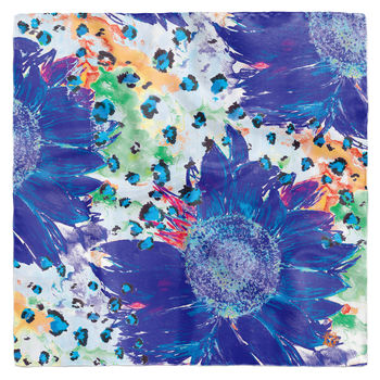 'Chelsea Morning' Floral Leopard Print Silk Scarf, 7 of 9