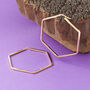 Hexagon Hoop Earrings In Gold Plate Or Silver, thumbnail 1 of 4