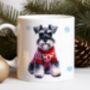 Personalised Schnauzer In Christmas Jumper Mug, thumbnail 1 of 2
