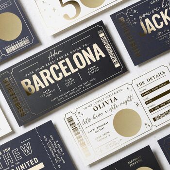 Personalised Gold Foil Barcelona Voucher, 9 of 9