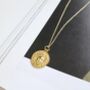 Chunky 14 K Gold Plated Silver Coin Medallion Necklace, thumbnail 3 of 7