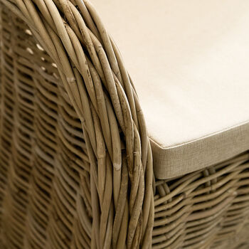 Curved Wicker Indoor Bench, 3 of 3