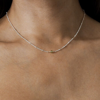 August Birthstone Peridot Sterling Silver Necklace, 3 of 6
