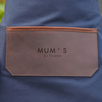 Personalised Canvas And Leather Kitchen Apron, 3 of 11