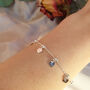 Sterling Silver Personalised Heart Charm Initials Satellite Chain Bracelet, thumbnail 2 of 5
