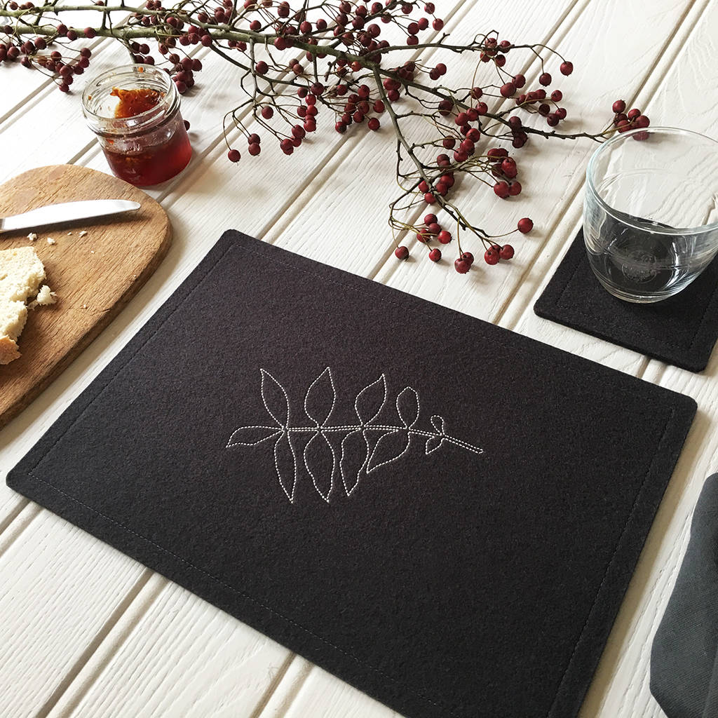 wool felt leaf table mats by goldborough