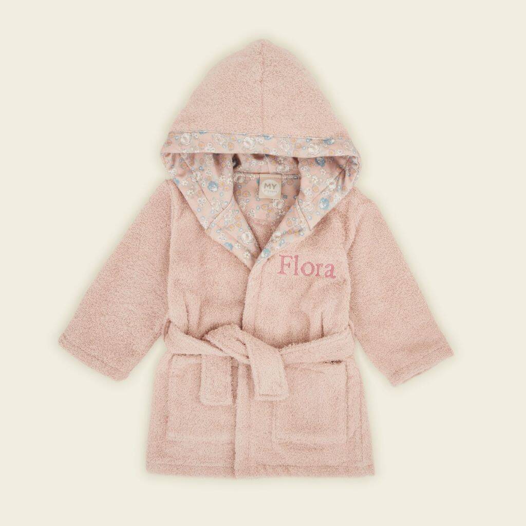 Personalised Pink Ditsy Dressing Gown, 1 of 4