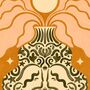 Floral Sunset, Floral Vase Bohemian Botanical Art Print, Flower Poster, thumbnail 3 of 3