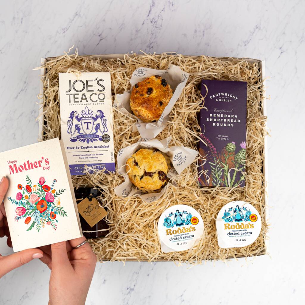 Mums Cream Tea Hamper With Card By ARTISAN DELI MARKET
