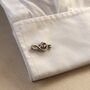 Treble Clef Silver Cufflinks Gift For Musicians 316 L Stainless Steel Music Accessory, thumbnail 4 of 4