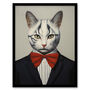 Tabby Cat Who Came To Tea Pet Portrait Wall Art Print, thumbnail 5 of 6