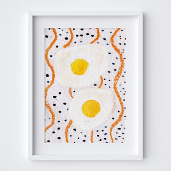 Fried Egg Art Print Brunch Kitchen Poster, 7 of 12