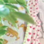 Handmade Block Print Dohar Blanket | Baby Blue Tiger, thumbnail 5 of 7